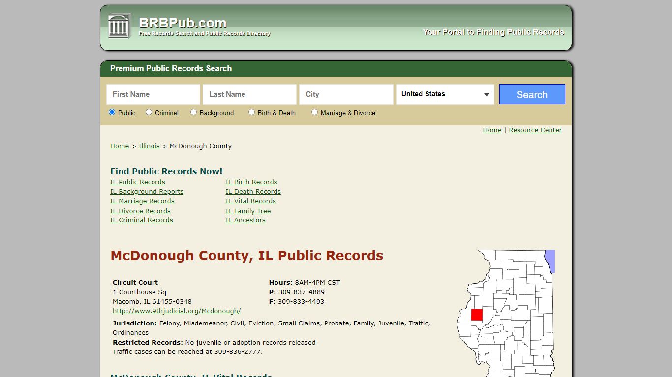 McDonough County Public Records | Search Illinois Government Databases