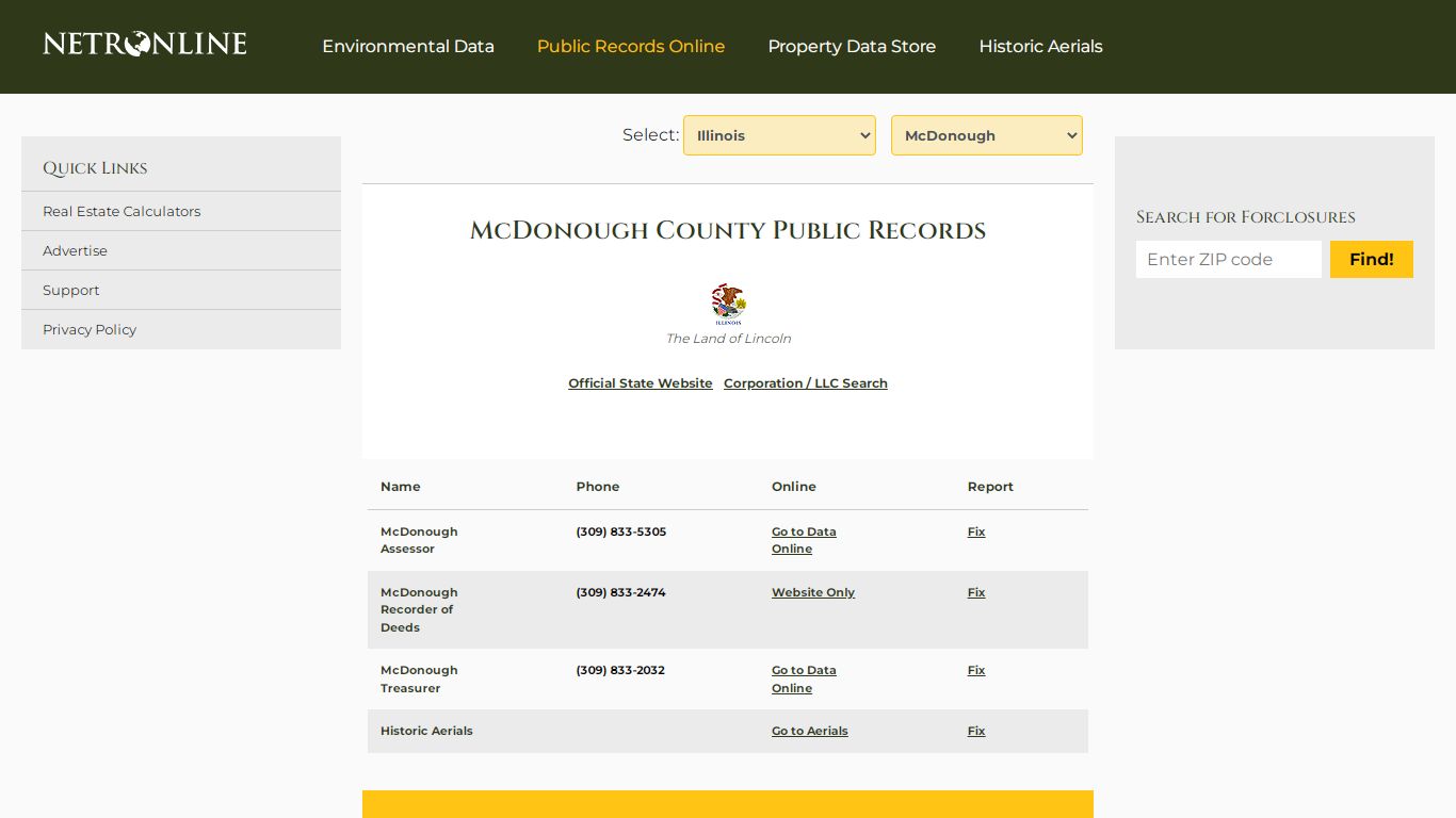 McDonough County Public Records - NETROnline.com