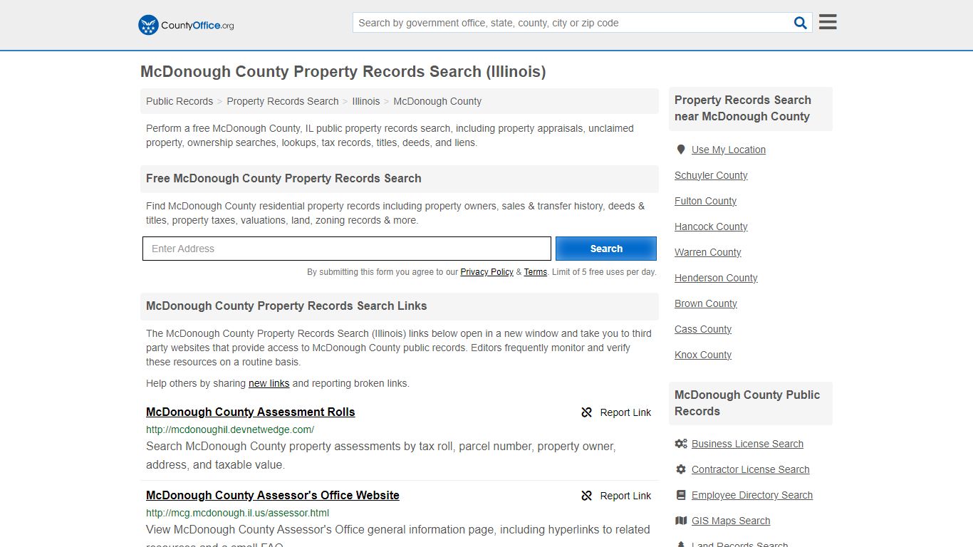 McDonough County Property Records Search (Illinois)